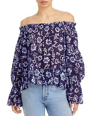 Ramy Brook Printed Off The Shoulder Top