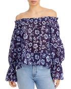 Ramy Brook Printed Off The Shoulder Top
