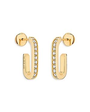 Dinh Van 18k Yellow Gold Maillon Diamond Drop Earrings
