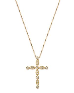 Bloomingdale's Diamond Cross Pendant Necklace In 14k Yellow Gold, 0.10 Ct. T.w. - 100% Exclusive