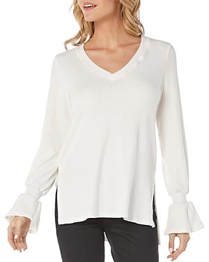 Michael Stars Ribbed Bell-sleeve Top