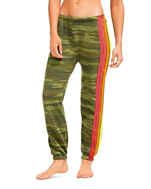 Aviator Nation Camo Print Side Stripe Jogger Pants