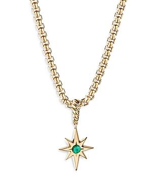 David Yurman 18k Yellow Gold North Star Amulet With Emeralds