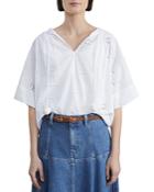 Lafayette 148 New York Elora Tie Neck Eyelet Blouse