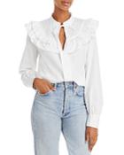 Derek Lam 10 Crosby Renee Ruffled Long Sleeve Blouse