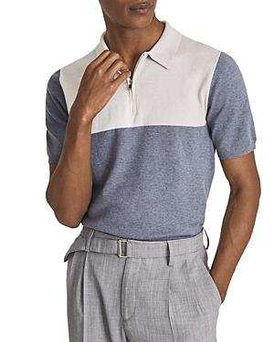 Reiss Colorblocked Quarter-zip Polo
