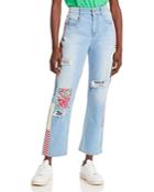 Hellessy Facet Mid Rise Straight Jeans In Light Wash