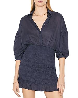 Frame Smocked Shirt Mini Dress