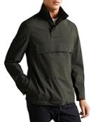 Ted Baker Grid Pattern Quarter Zip Pullover Jacket