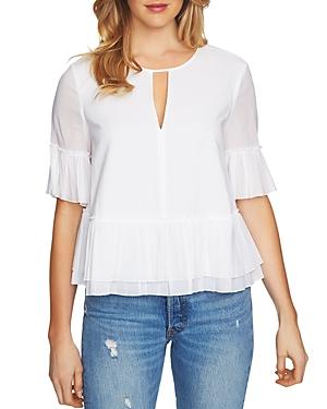1.state Tiered Ruffle Keyhole Top