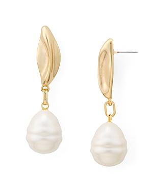 Aqua Imitation Pearl Drop Earrings