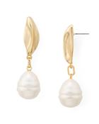 Aqua Imitation Pearl Drop Earrings