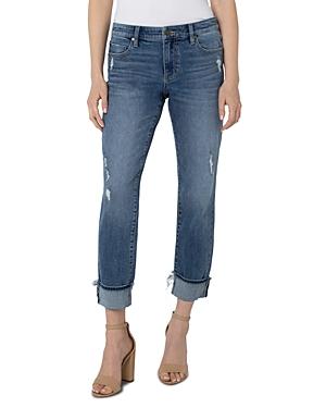 Liverpool Los Angeles Marley Distressed Cuffed Girlfriend Jeans In Amston