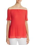 Michael Michael Kors Pleated Off-the-shoulder Top
