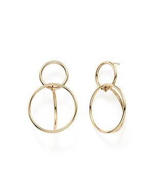 14k Yellow Gold Double Circle Drop Earrings - 100% Exclusive