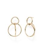 14k Yellow Gold Double Circle Drop Earrings - 100% Exclusive