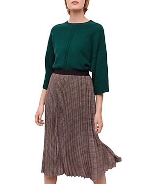 Gerard Darel Beryl Plaid Pleated Midi Skirt