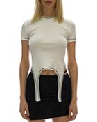 Helmut Lang Short Sleeve Cutaway Hem Tee
