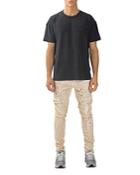 Purple Brand Slim Fit Spattered Cargo Jeans In White Dirty