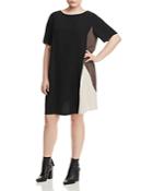 Eileen Fisher Plus Silk Color Block Shift Dress