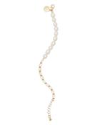 Aqua Cultured Freshwater Pearl Link Bracelet In Gold Tone - 100% Exclusive