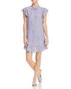 Aqua Flounce-hem Striped Shirt Dress - 100% Exclusive