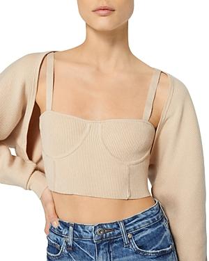 Jonathan Simkhai Viola Ribbed Cropped Shawl Cardigan & Cropped Tank Top