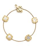 Roberto Coin 18k Yellow And White Gold Five Element Pois Moi Bracelet With Mother-of-pearl And Diamonds