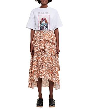 Maje Justy Printed Skirt