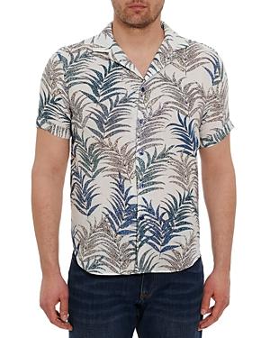 Robert Graham Mar Azul Cotton Cheetah Palm Leaf Print Classic Fit Button Down Shirt
