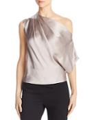 Michelle Mason Draped Asymmetric Silk Top
