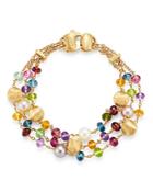 Marco Bicego 18k Yellow Gold Africa Gemstone Pearl Multi-strand Beaded Bracelet