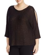 Eileen Fisher Plus Slit-sleeve Shimmer Sweater