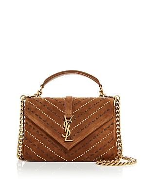 Saint Laurent College Medium Studded Suede Crossbody