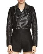 Maje Bloodya Studded Leather Jacket