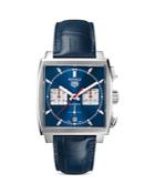 Tag Heuer Monaco Heuer 02 Automatic Men's Blue Leather Chronograph, 39mm