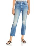 Mother Rider Ripped Ankle Jeans In Far Beyond The Sky