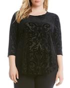 Karen Kane Plus Velvet Burnout Top