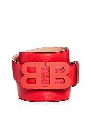 Bally Tonal Matte Logo Buckle Reversible Leather Belt