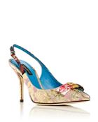 Dolce & Gabbana Women's Floral Jacquard Patchwork Slingback Pumps