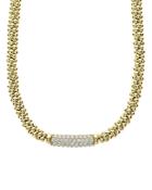 Lagos 18k Yellow Gold Caviar Gold Pave Diamond Necklace, 16