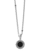 Lagos Sterling Silver Maya Black Onyx Circle Pendant Necklace, 18