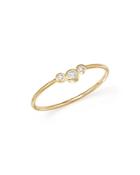 Zoe Chicco 14k Yellow Gold Small Triple Graduated Diamond Curved Bezel Ring