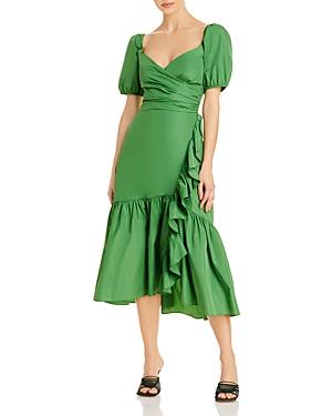 Cinq A Sept Megan Ruffled Puff Sleeve Midi Dress