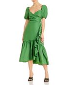 Cinq A Sept Megan Ruffled Puff Sleeve Midi Dress