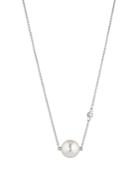 Nadri Cubic Zirconia & Mother Of Pearl Long Pendant Necklace In Silver Tone, 24-26