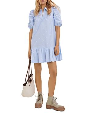 Maje Embroidered Poplin Dress