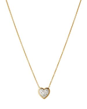 Links Of London Pave Heart Pendant Necklace In 18k Gold-plated Sterling Silver, 17.7