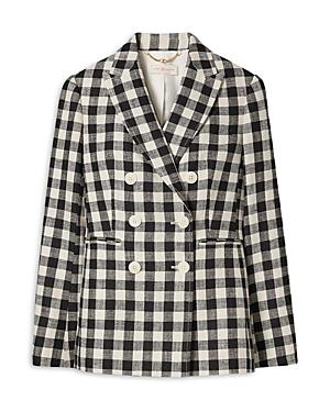 Tory Burch Linen Gingham Blazer