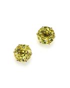Ippolita 18k Gold Rock Candy Medium Round Stud Earrings In Green-gold Citrine